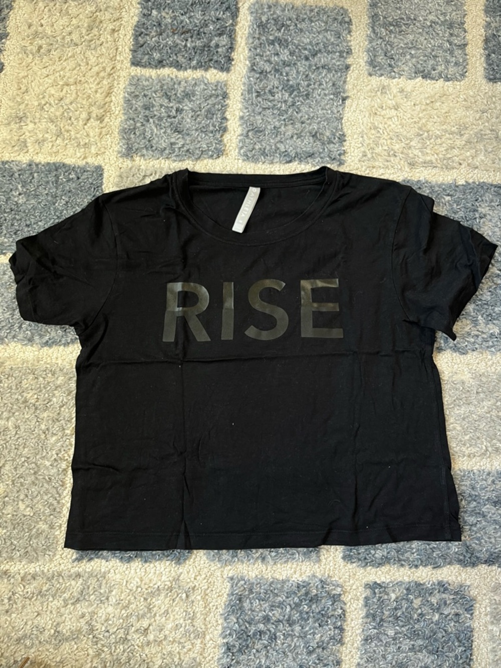 Athleta Black Graphic Crop Tee